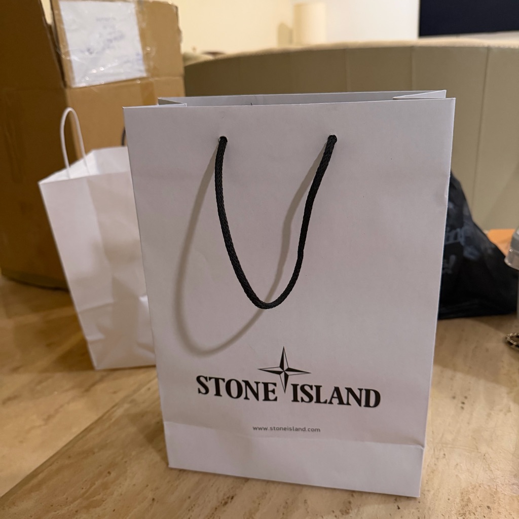 Stone Island White Paper Bag